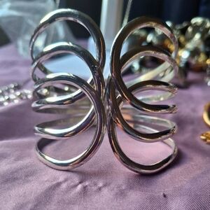 Silver Spiral Women's Cuff Bracelet